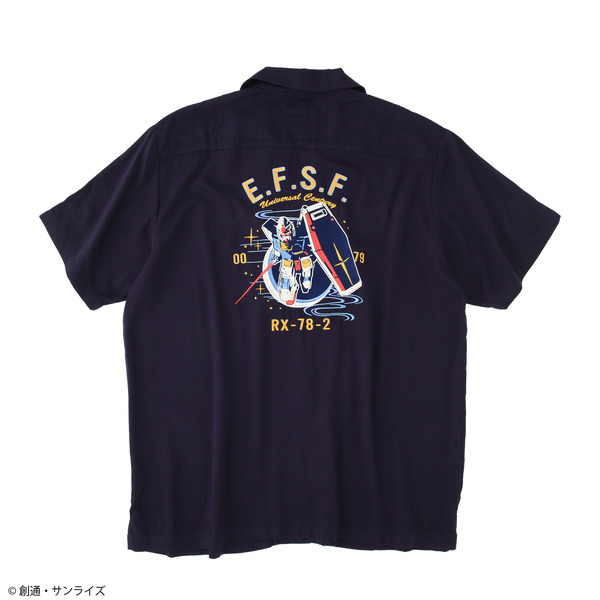 刺繍オープンカラーシャツ