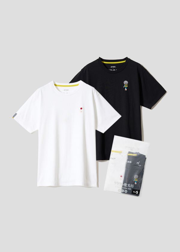 水木しげる×グラニフ　「鬼太郎と目玉おやじ｜2パックアイコンTシャツ」