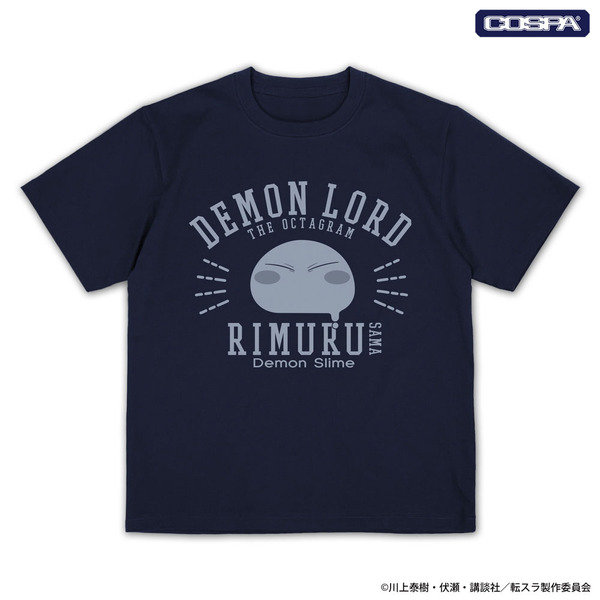 TVアニメ『転生したらスライムだった件』リムル様カレッジ プレーティングTシャツ（NAVY）