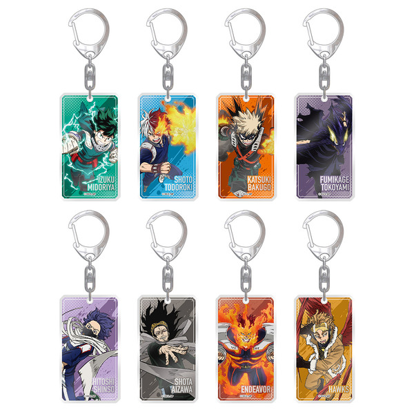 「僕のヒーローアカデミア キャラポップストア」箔入りアクリルキーホルダー（2021）　全8種
