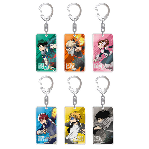 「僕のヒーローアカデミア キャラポップストア」箔入りアクリルキーホルダー（2022）　全6種