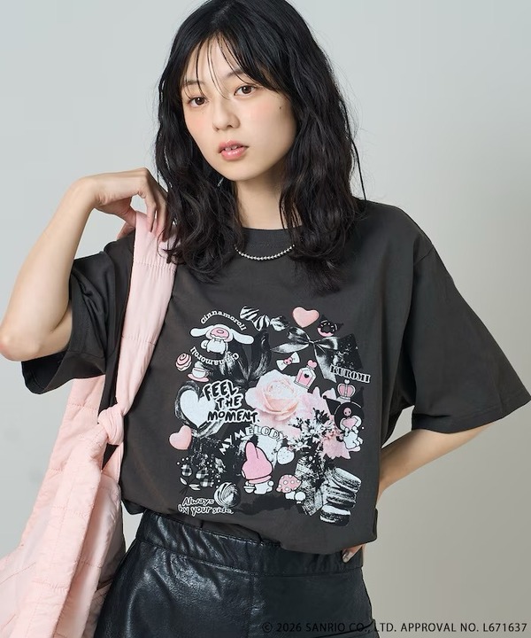 サンリオキャラクターズコラージュプリントＴシャツ　¥5,995 tax in