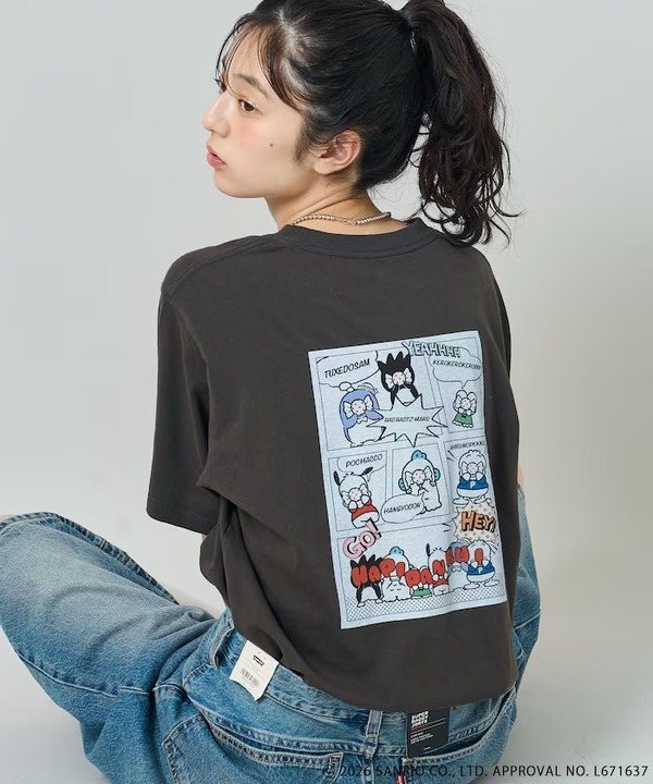 ”CINNAMOROLL” 目隠し コミック柄 プリントTシャツ　￥5,995 tax in