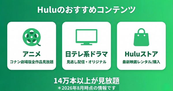 Huluのおすすめコンテンツ
