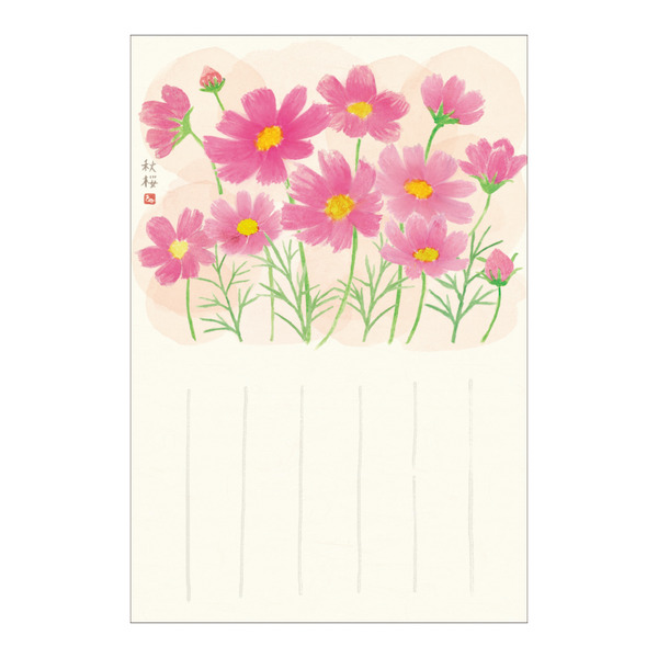 絵入りはがき 2026 秋柄「秋桜」