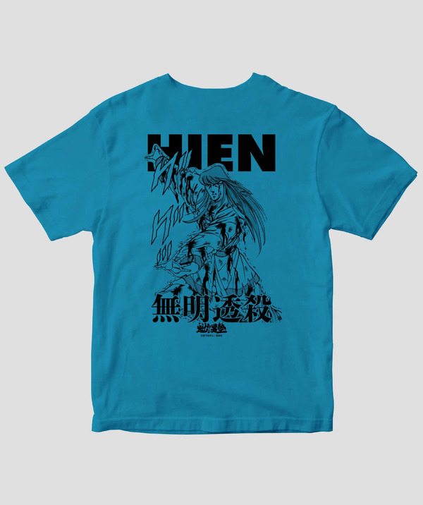 三面拳 飛燕 Tシャツ（バックプリント）（turquoise blue）