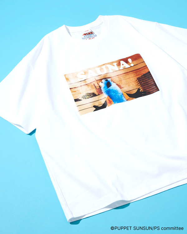 パペットスンスン × オールナイトサウナ フロントプリント クルーネックTシャツ