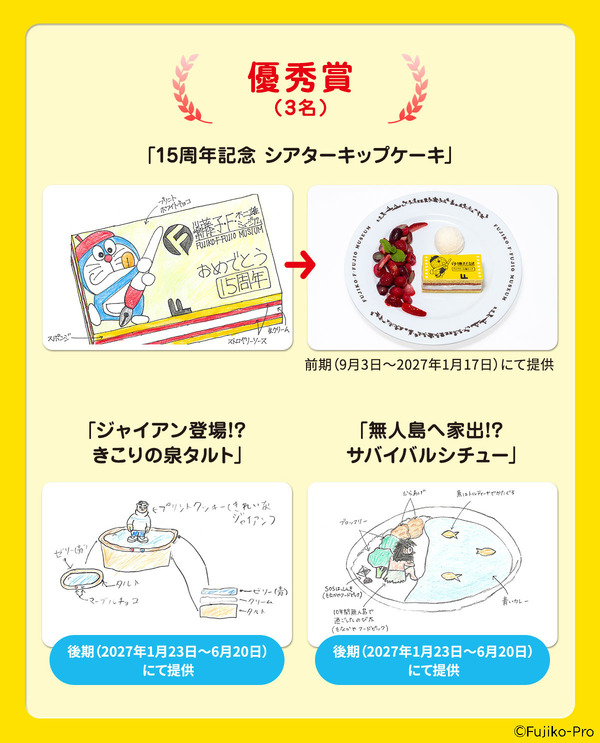 川崎市 藤子・F・不二雄ミュージアム開館15周年記念企画「Fのひと皿」コンテストメニューの結果発表