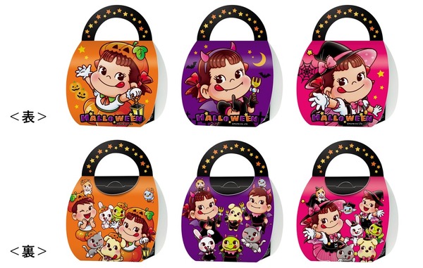 不二家のお菓子がハロウィンデザインに♪ カントリーマアム、ホームパイ、ミルキーのパッケージに仮装をしたペコちゃん＆サンリオキャラたちが！