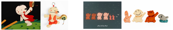 アニメのシーンを再現したぬいぐるみ