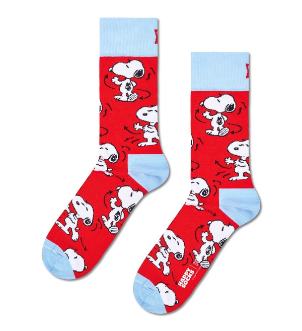 【Peanuts × Happy Socks】クルー丈 ソックス（全6種類） 各2,200円（税込）サイズ：36-40 (23-25.5cm) / 41-46 (26-29.5cm)