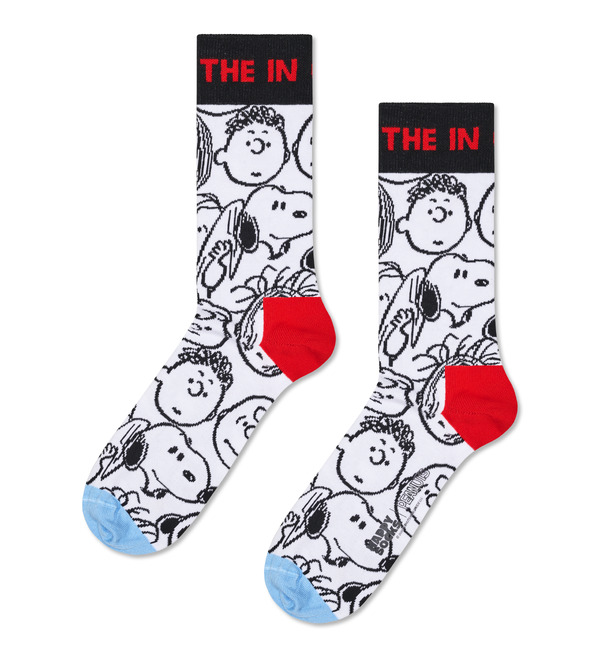 【Peanuts × Happy Socks】クルー丈 ソックス（全6種類） 各2,200円（税込）サイズ：36-40 (23-25.5cm) / 41-46 (26-29.5cm)