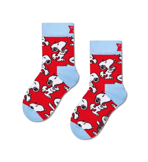 【Peanuts × Happy Socks】【キッズ】クルー丈 ソックス（全6種類） 各1,540円（税込）サイズ：4-6Y (17-19cm) / 7-9Y (19.5-21.5cm)