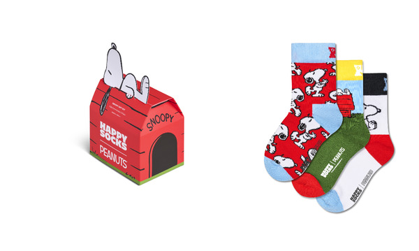 【Peanuts × Happy Socks】【キッズ】【GIFT BOX】【3足セット】クルー丈 ソックス（ピーナッツ） 4,950円（税込）