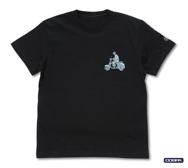 『銀魂』銀さんとバイク ワンポイント刺繍Tシャツ（BLACK）