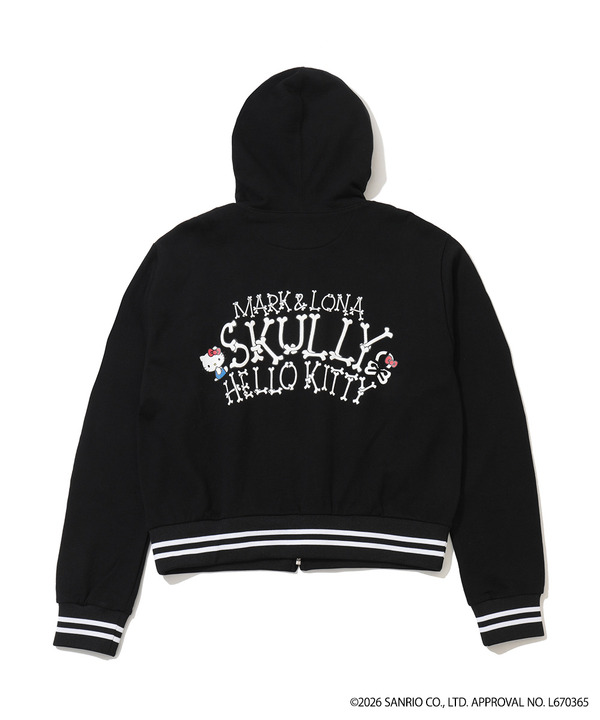 ハローキティ×MARK ＆ LONA　「Hello Skully Zip Hoodie」カラー：BLACK