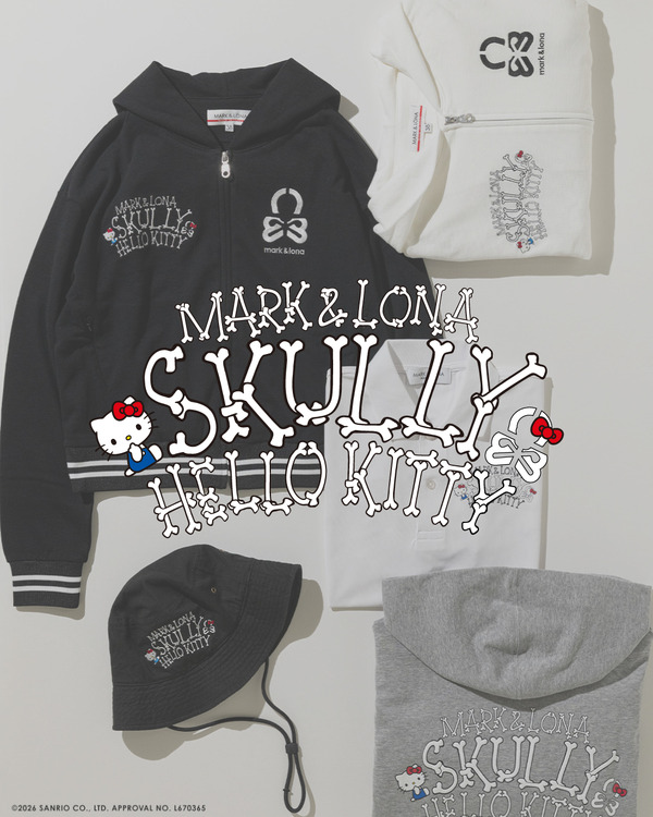 ハローキティ×MARK ＆ LONA　パーカー、ポロシャツ、バケットハットが登場