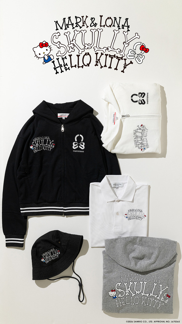 ハローキティ×MARK ＆ LONA　パーカー、ポロシャツ、バケットハットが登場