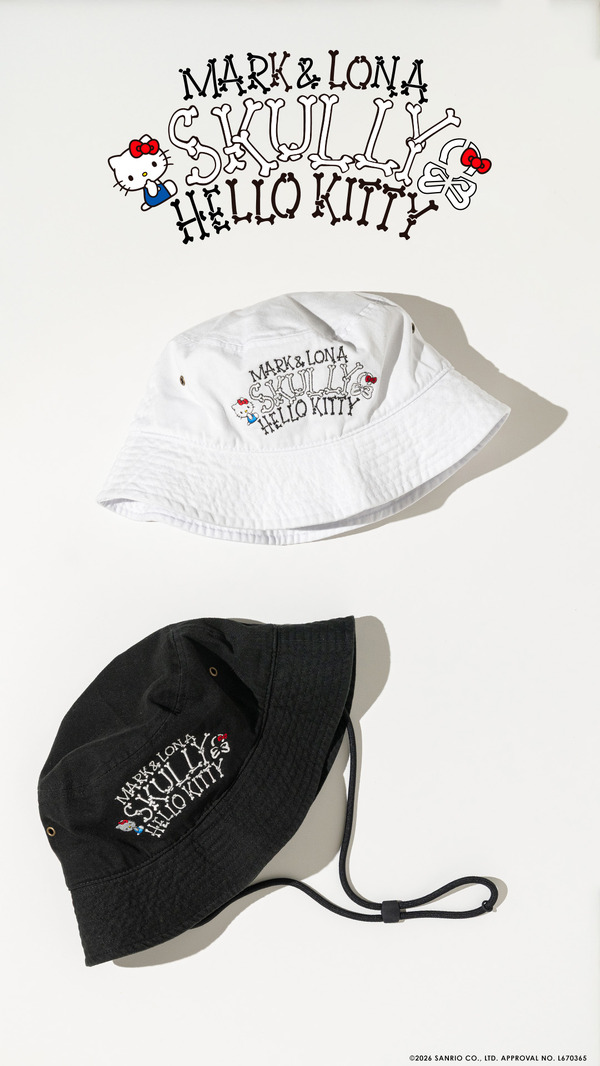 ハローキティ×MARK ＆ LONA　バケットハット「Hello Skully Brim Hat」