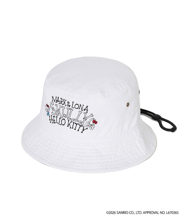 ハローキティ×MARK ＆ LONA　「Hello Skully Brim Hat」カラー：WHITE