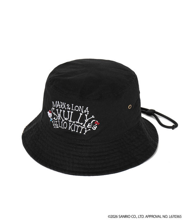 ハローキティ×MARK ＆ LONA　「Hello Skully Brim Hat」カラー：BLACK