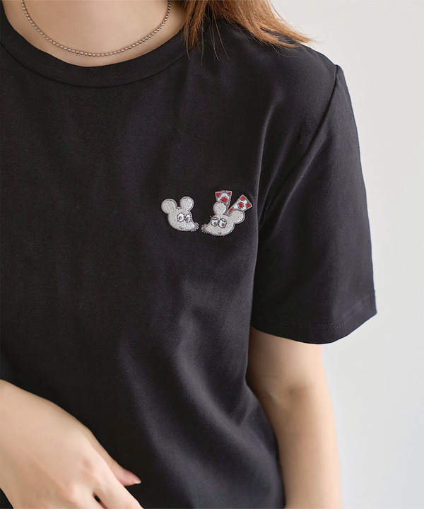 [ねずみくんのチョッキコラボ ] 刺繍半袖Tシャツ