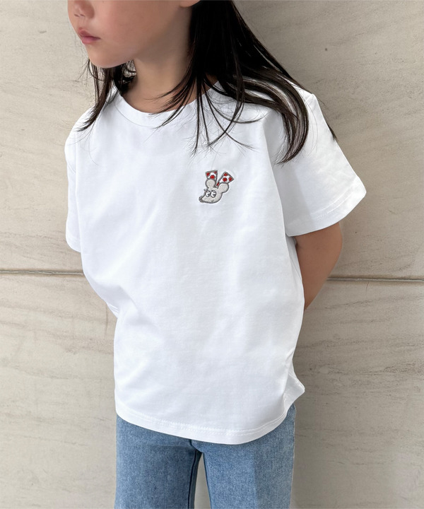 [ねずみくんのチョッキコラボ ] KIDS刺繍Tシャツ