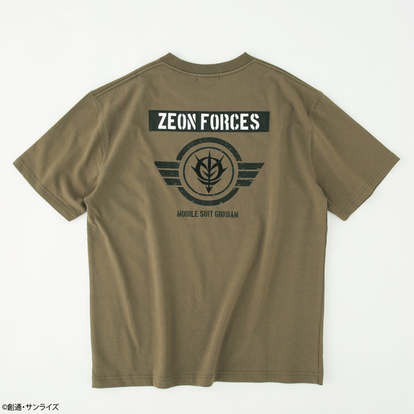 STRICT-G.ARMS『機動戦士ガンダム』Tシャツ ZEON FORCES（カーキ）