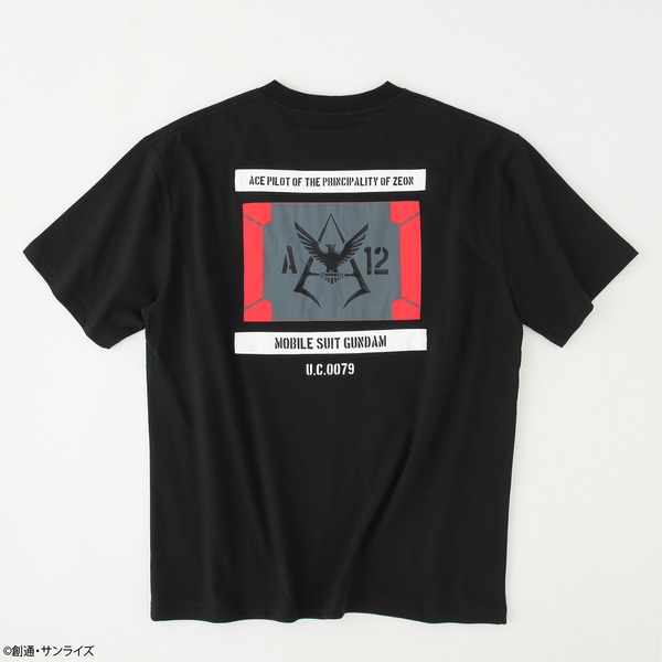 STRICT-G.ARMS『機動戦士ガンダム』Tシャツ シャア・アズナブル パーソナルマーク                   （ブラック）