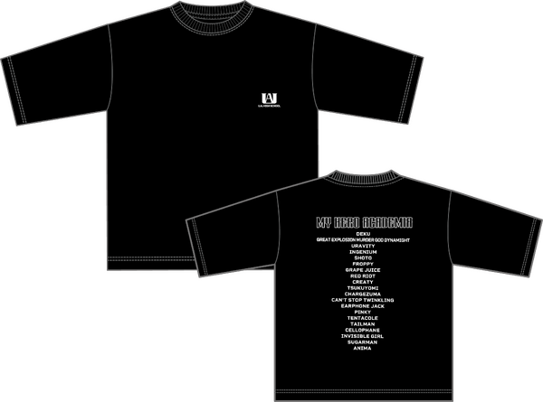 アニメ『僕のヒーローアカデミア』ワークマン限定アイテム　「半袖Tシャツ」カラー：ブラック（1-A・2）