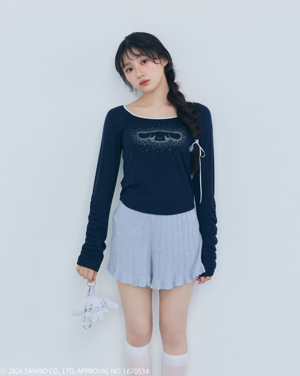ラメプリントミニＴシャツ