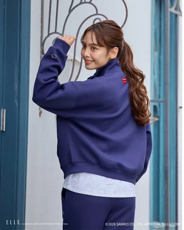 ハローキティ×ELLE SPORT ハーフジップ プルオーバー