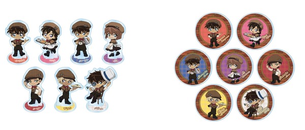 「名探偵コナンダイナー」グッズ　＜DINER UNIFORM mini vol.1＞ミニアクリルスタンド（左）、同アクリルコースター