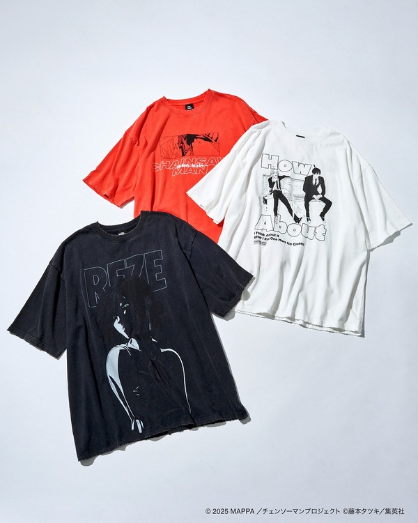 「劇場版『チェンソーマン レゼ篇』コラボプリント加工TEE」各6,000円
