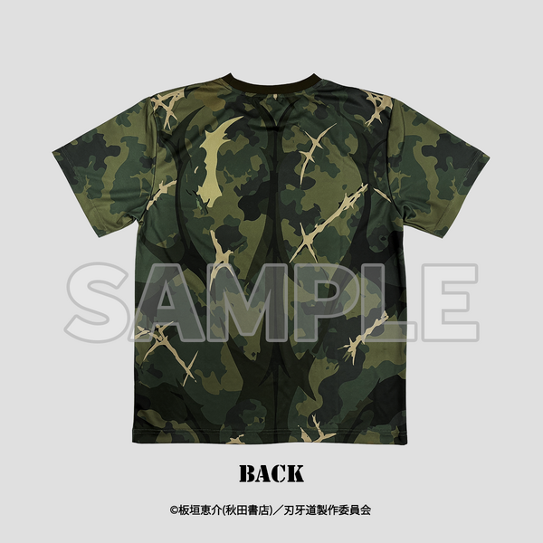 アニメ『刃牙道』×陸上自衛隊 東北方面隊　「迷彩Tシャツ 範馬刃牙」BACK