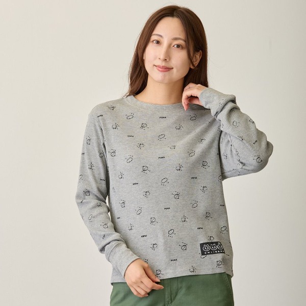 『ちいかわ　ワッフル長袖Tシャツ』（小さいの、プカー）（M・Lサイズ）