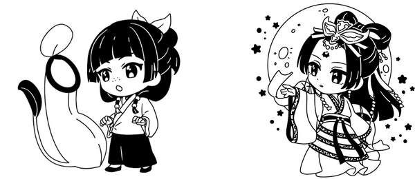 描きおこしミニキャラクターの限定スタンプ