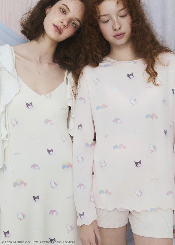【gelato pique】総柄ワンピース ￥9,460 【gelato pique】総柄ロンT ￥6,160