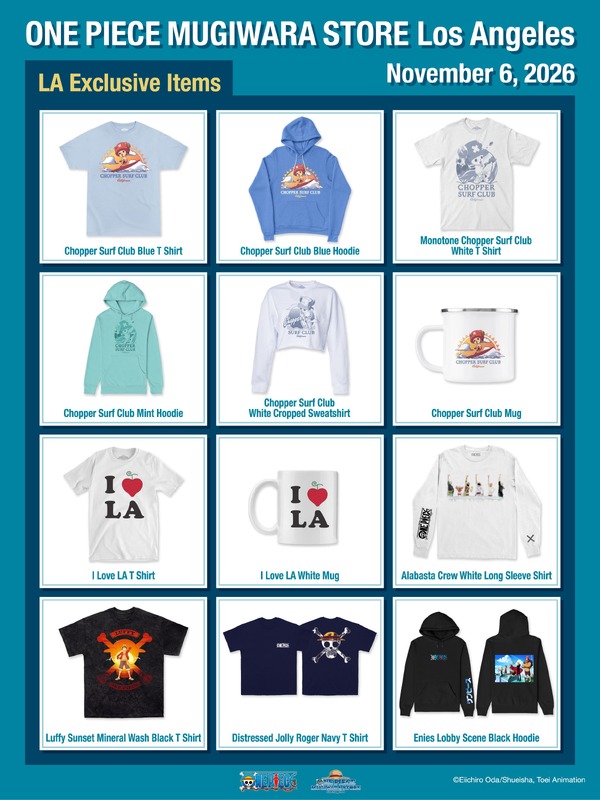「ONE PIECE MUGIWARA STORE Los Angeles」商品一覧