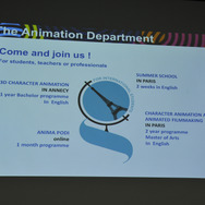 IMARTで16日に開かれたセッション「世界のアニメーション教育の今――フランス・ゴブランの場合」の様子
