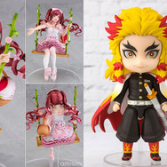 「アイドルマスター シャイニーカラーズ 大崎甘奈 デヴォーティングリンネver. 1/8スケール完成品フィギュア」（C）BANDAI NAMCO Entertainment Inc.／「Figuarts mini 煉獄杏寿郎 『鬼滅の刃』」（C）吾峠呼世晴/集英社・アニプレックス・ ufotable