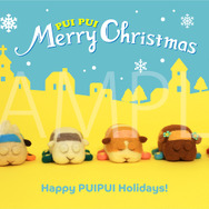 『PUI PUI モルカー』クリスマス壁紙（サンプル）（C）見里朝希JGH・シンエイ動画／モルカーズ