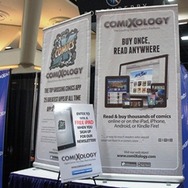 コミコン2012の会場から。ComiXologyブースは展示も少なく、デジタルの楽しさをアピールしきれていない印象。