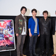 左からシン役・松風雅也さん、アキト役・入野自由さん、赤根和樹監督、河口佳高プロデューサー