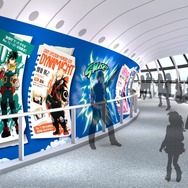 「『僕のヒーローアカデミア』×東京スカイツリー」天望回廊 フロア445～450 回廊エリア「空に浮かぶヒーローノート！」