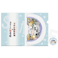 「夜は猫といっしょ×おでかけ子ザメ」缶バッジ＆クリアファイルセット Winter ver.