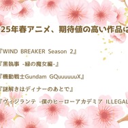 「2025年春アニメ、期待値の高い作品は？」結果1位～5位