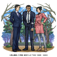 闇属性　★6　幼馴染の刑事 大和敢助＆諸伏高明＆上原由衣（進化）CV：高田裕司（大和敢助）速水奨（諸伏高明）小清水亜美（上原由衣）