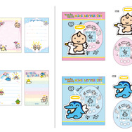 「てんしっちのたまごっち」文具雑貨シリーズの「メモミニ」「ダイカットミニレター」（C）BANDAI