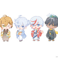 「フラガリアメモリーズ×極楽湯・RAKU SPAコラボキャンペーン“風呂ガリアメモリーズ”」ミニキャラ（C）2025 SANRIO CO., LTD.　APPROVAL NO.L656959